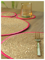 Spelt Shimmer Round Table Mats - Pink