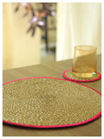 Spelt Shimmer Round Table Mats - Pink