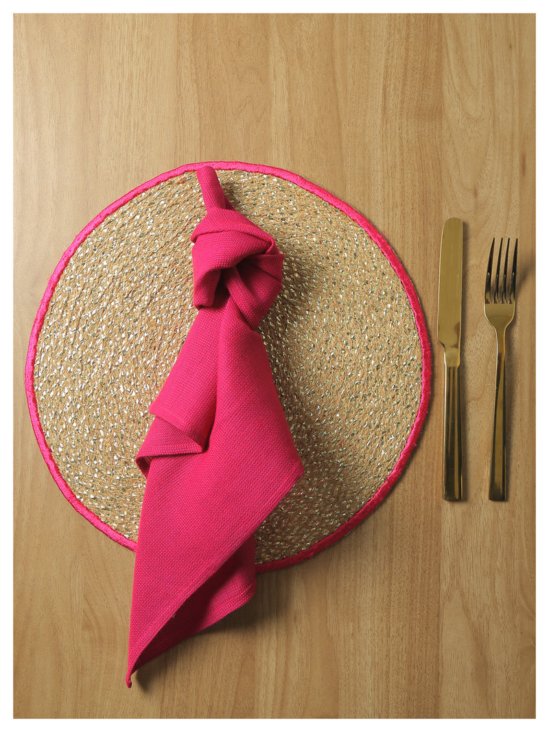 Spelt Shimmer Round Table Mats - Pink