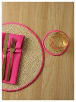 Spelt Shimmer Round Table Mats - Pink