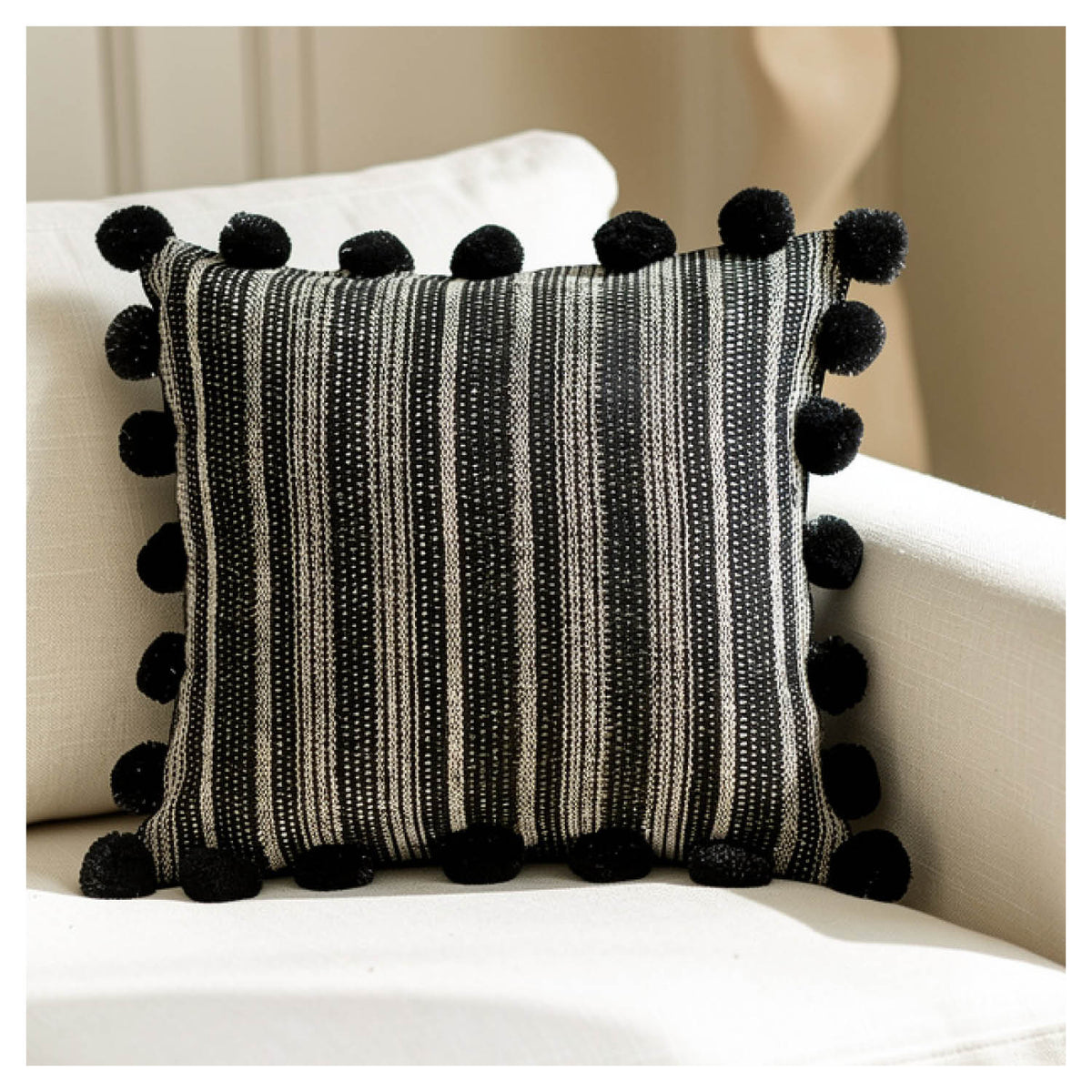 Midnight Pommed Cushion - Set of 6