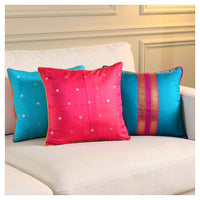 Festive Pink & Turquoise Cushions - Set of 3