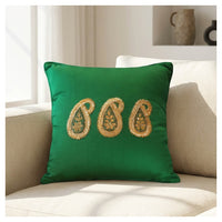 Green Paisley Motif Cushion - Set of 6