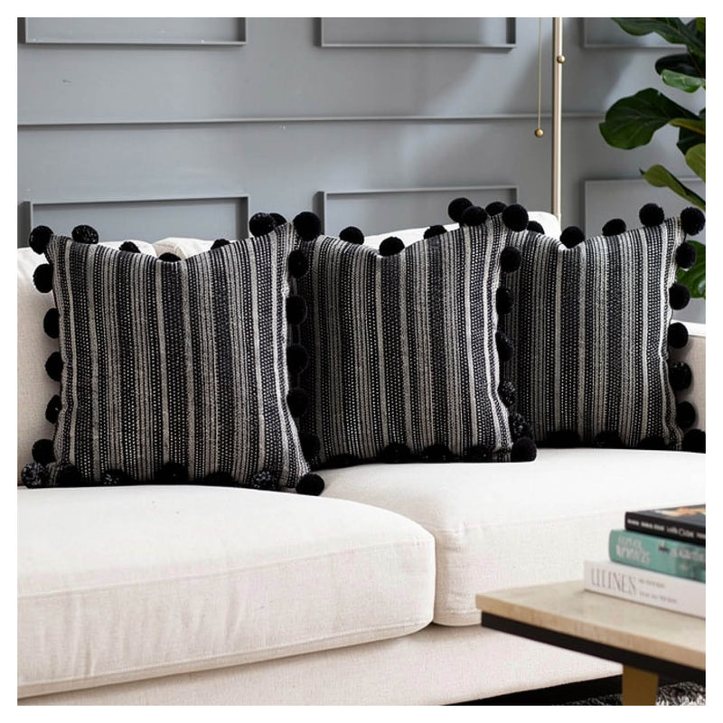 Midnight Pommed Cushion - Set of 6