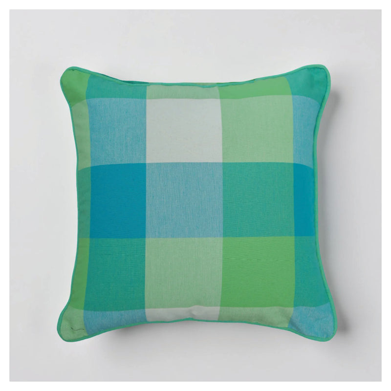 Big Checkered Summer Cushion -Sea Green - Set of 2