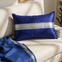 So Sari Cushion Set – Blue with Gold Border (Lumbar & Square)