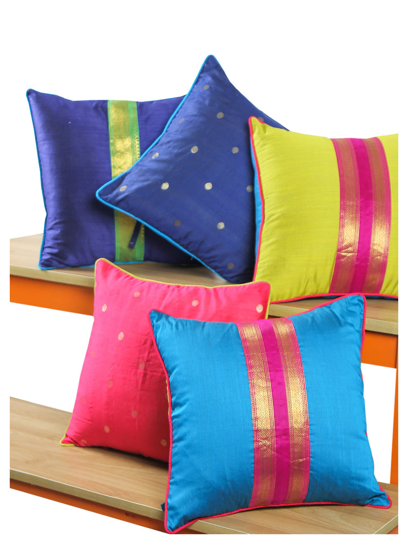 Festive Sari Cushions - Set of 5