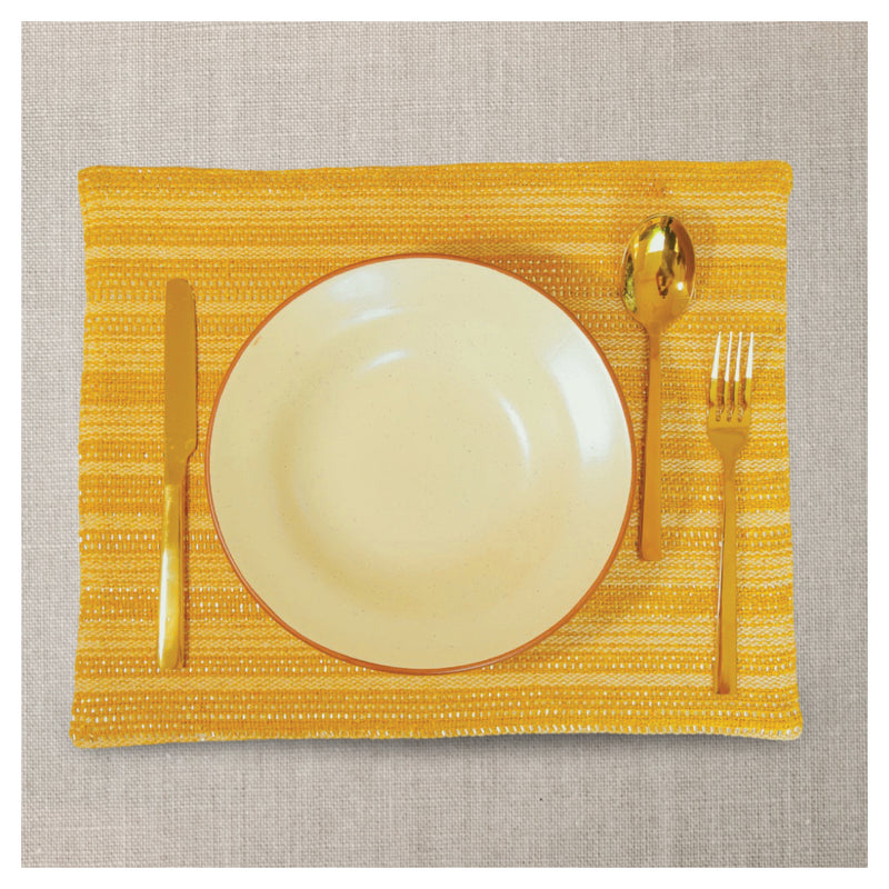 Mustard & Silver Striped Table Mats