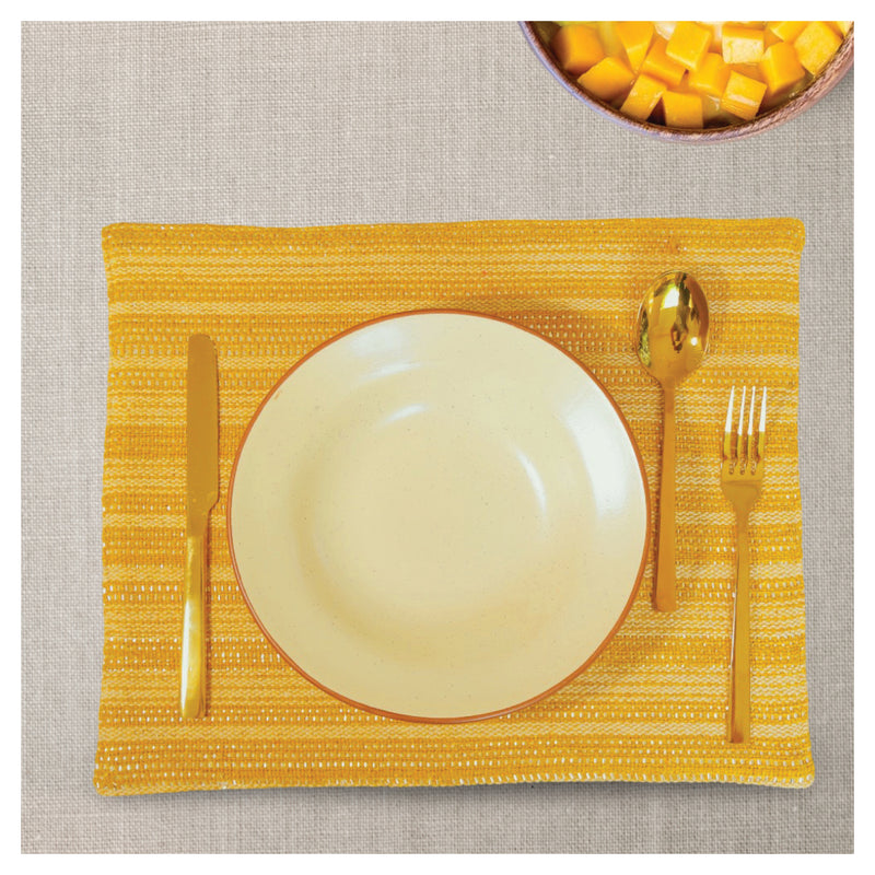 Mustard & Silver Striped Table Mats