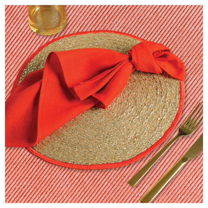 Spelt Shimmer Round Table Mats - Orange