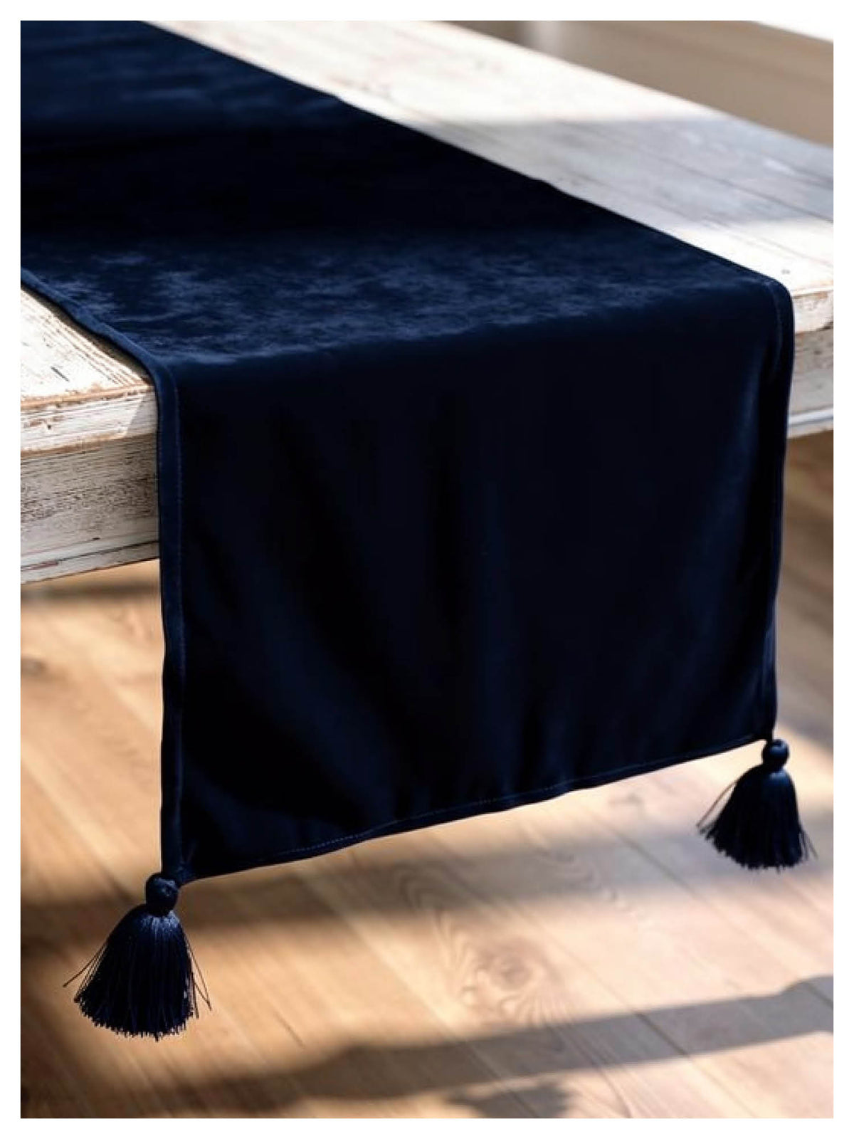 Midnight Blue Velvet Table Runner
