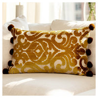 Gold Jacquard Lumbar Pillow