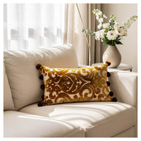 Gold Jacquard Lumbar Pillow