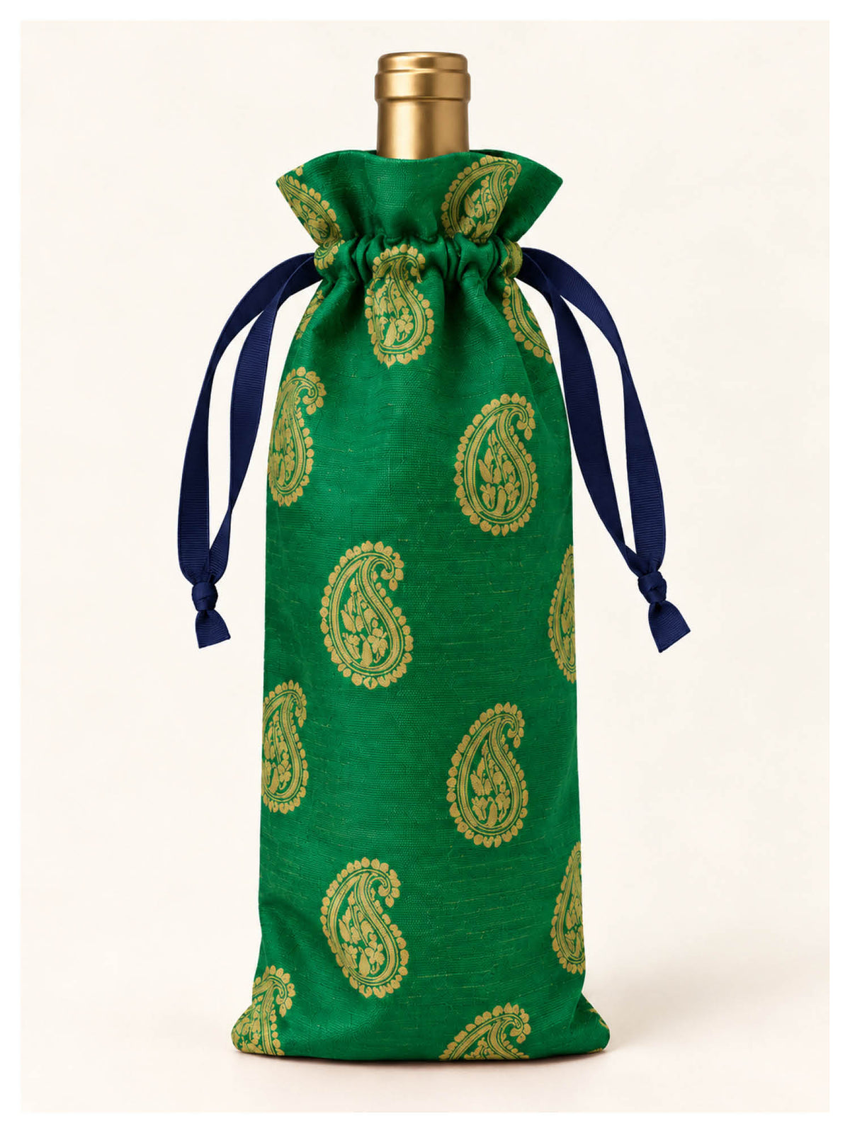 Jewel Paisley Wine Bottle Gift Bags – Emerald