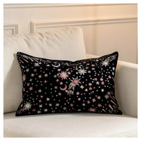 Starburst  Lumbar Pillow - Black