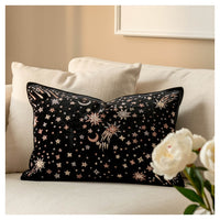 Starburst  Lumbar Pillow - Black