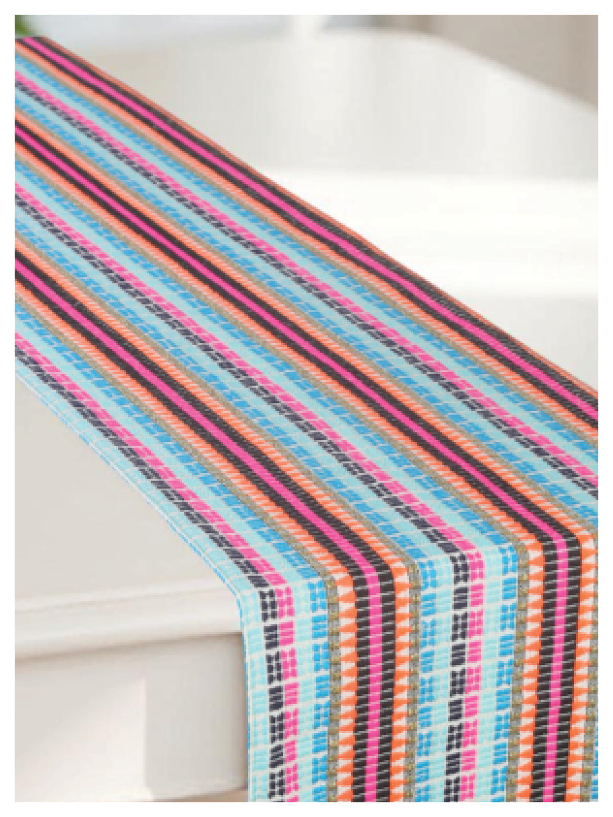 Vivid Turq Table Runner with Tassels