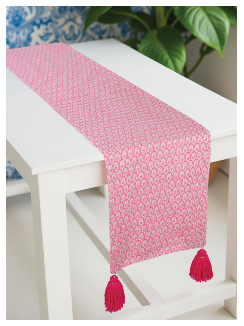 Pink Scallop Table Runner