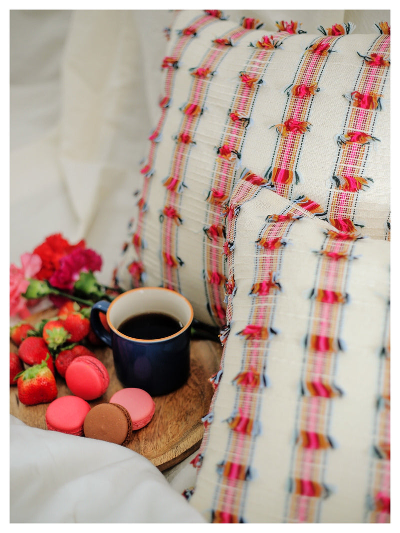 Orchard Fringe Cushion - White - Set of 2