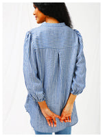Moon Child Silver Stripe Shirt - Blue