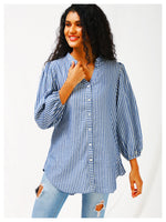 Moon Child Silver Stripe Shirt - Blue