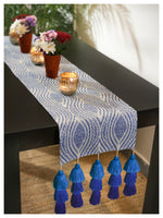 Tasseled Table Runner - Blue