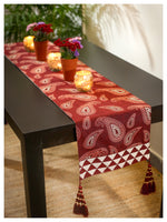 Dancing Paisley Table Runner - Red