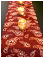 Dancing Paisley Table Runner - Red