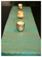 Gold Weave Table Runner - Sea Green