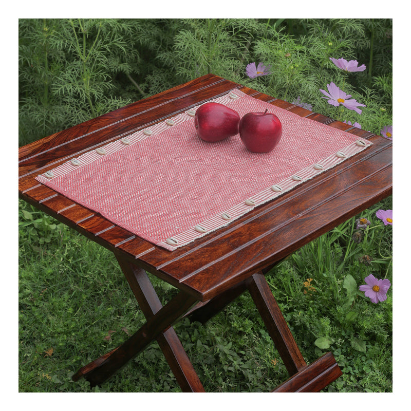 SEA SHELL Table Mats - RED - set of 6