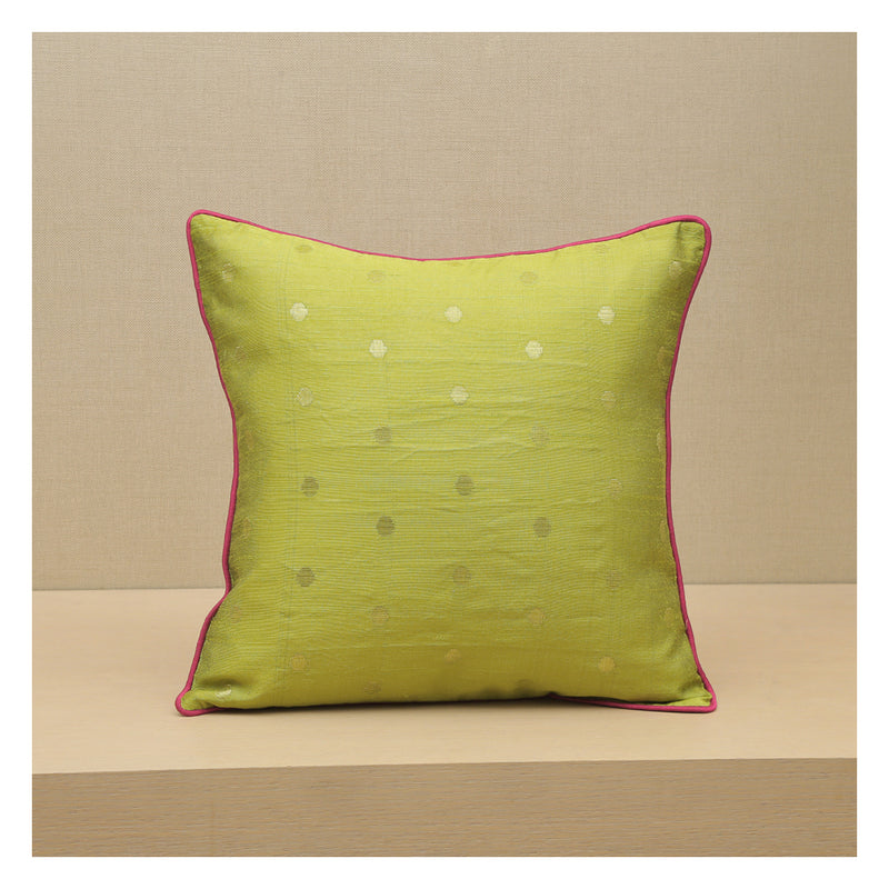 Diya Celebration Cushion - Light Green