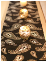 Dancing Paisley Table Runner - Black