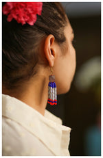 Beaded Tassel Earrings - Red