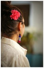 Beaded Tassel Earrings - Red