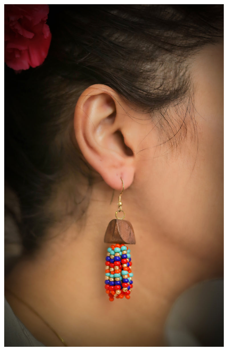 Beaded Tassel Earrings - Multi