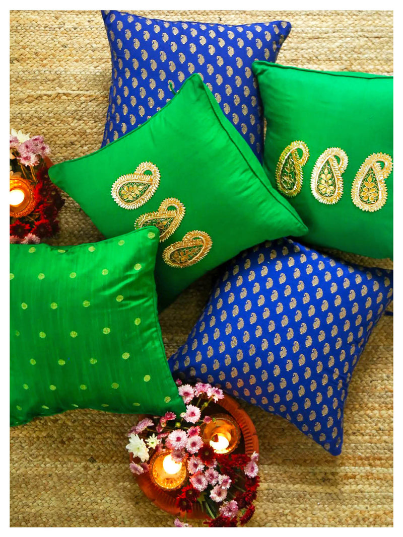 Festive Paisley cushions - set of 5