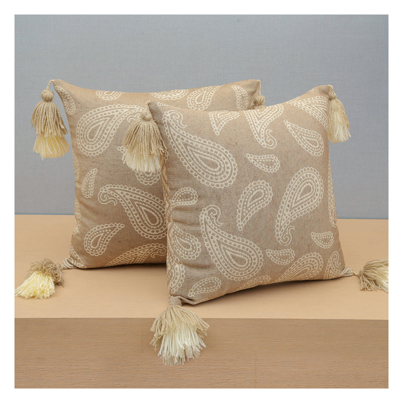 Paisley Jacquard  - Beige - Set of 2