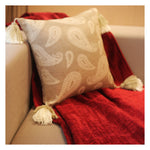 Berry Red Textured Throw with Tassels