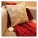 Paisley Jacquard Cushion - Beige - Set of 6