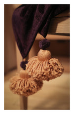 Deep wine Textured Throw with Tassels