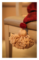 Berry Red Textured Throw with Tassels