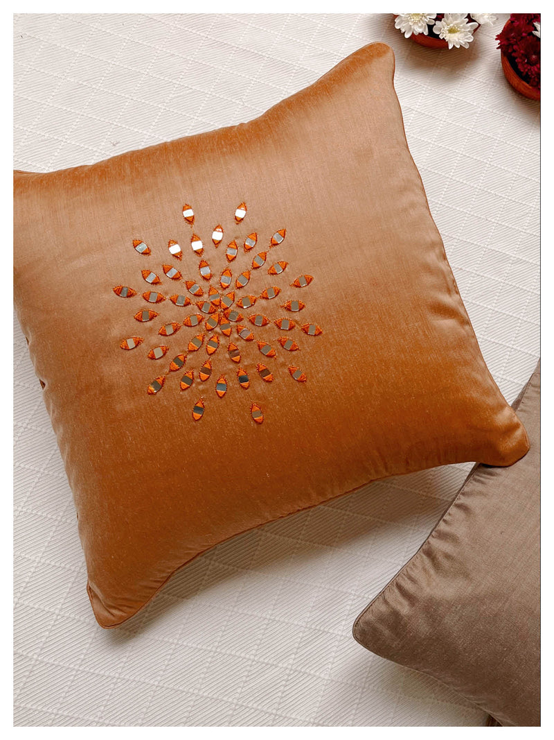 Full Moon Mirrored Cushion - Golden Beige