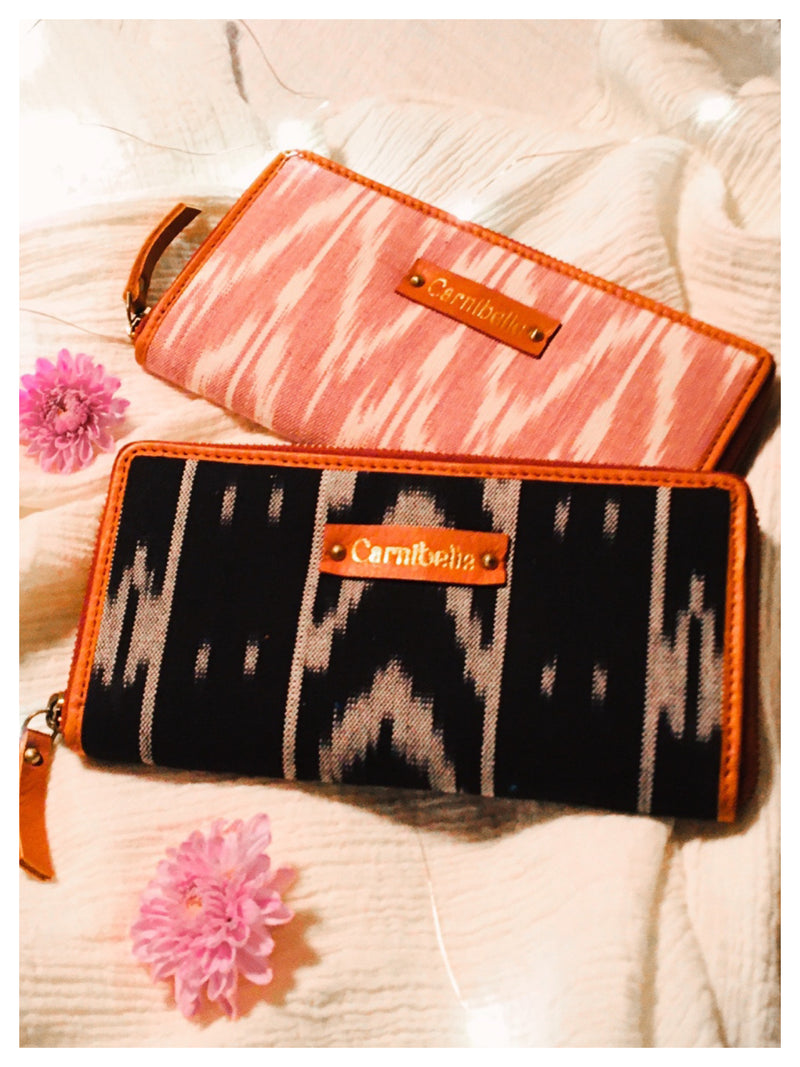 Blush Pink & Black Ikat Combo - Set of 2 Wallets