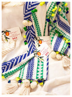 Embellished Cotton Stole - Blue Green