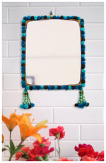 Embellished Teal Mirror - Set of 3