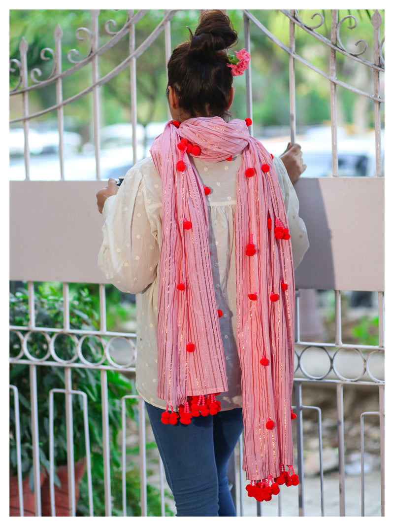 Blush Embellished Stole