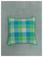 Medium Checkered Summer Cushion - Sea Green -Set of 2