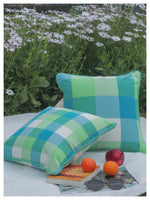 Medium Checkered Summer Cushion - Sea Green -Set of 2