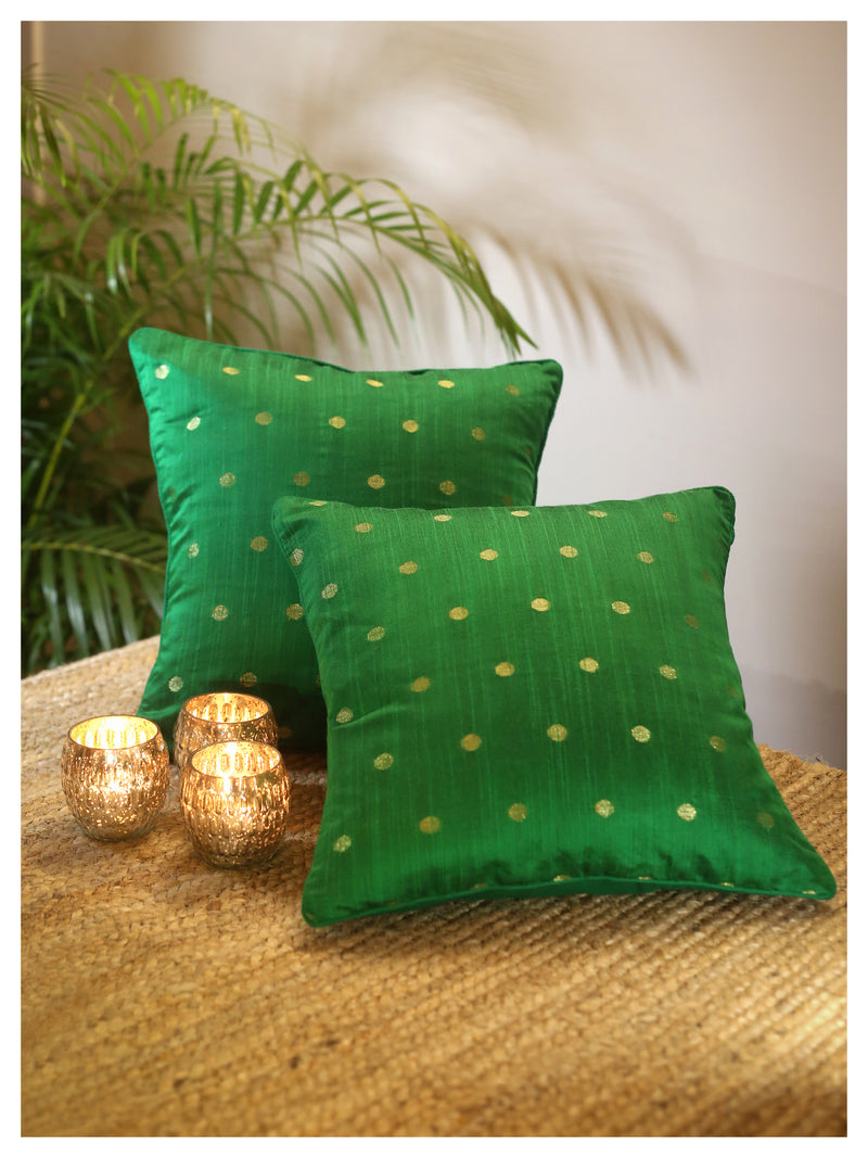 Diya Celebration Cushion - Green