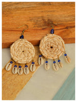 Cowrie Shell Earrings - Deep Blue